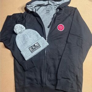 LIVEFIT Unisex (M) Hoodies Black and Gray w/free beanie